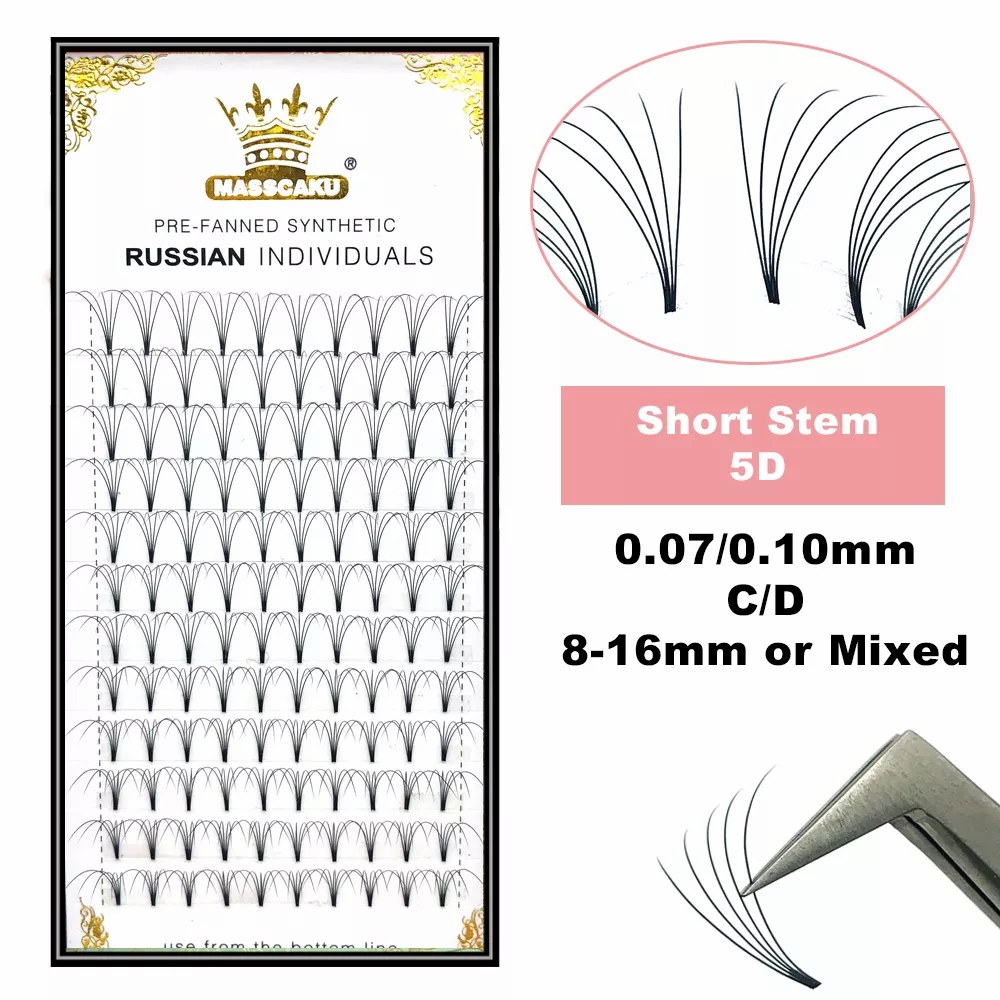 Eyelash Extension Human Hair - MASSCAKU Premade Nga Tập Thân Ngắn