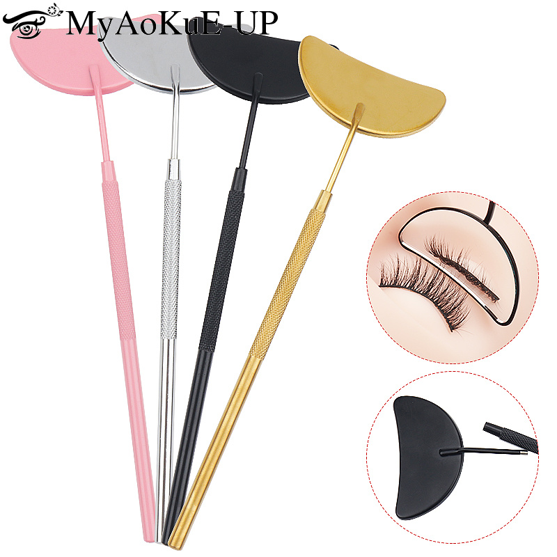 Eyelash Extension Fan - 1pcs Eyelash Extension Mirror Moon Shaped