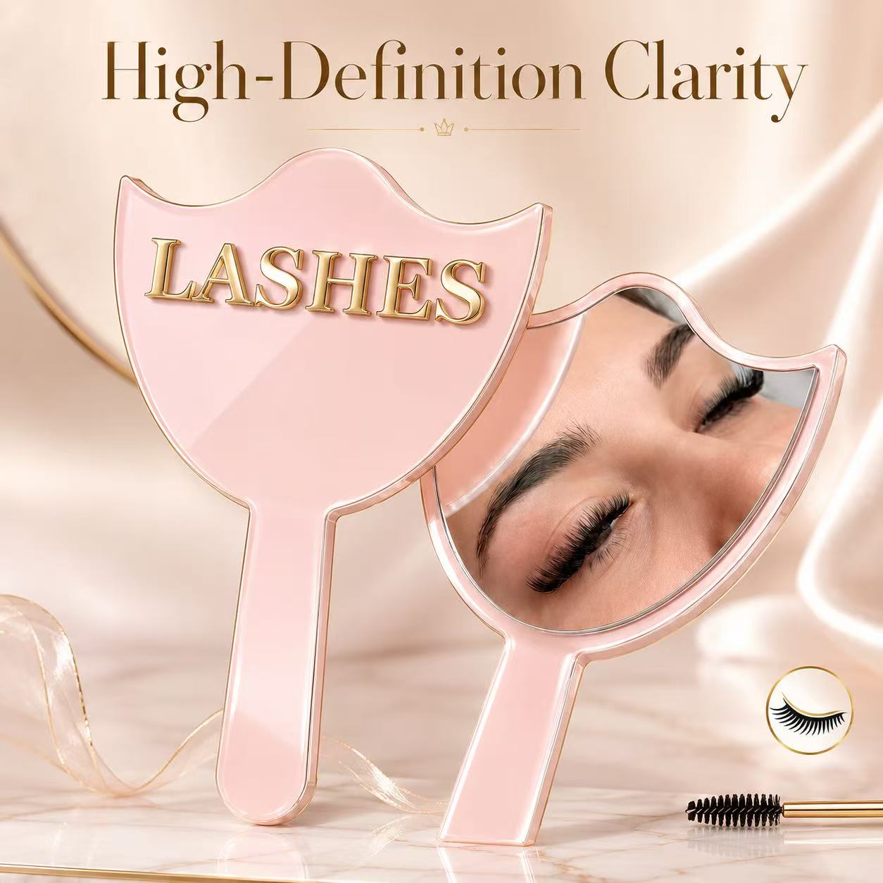 Eyelash Extension Fan - HD Glass Lash Extension Mirror with