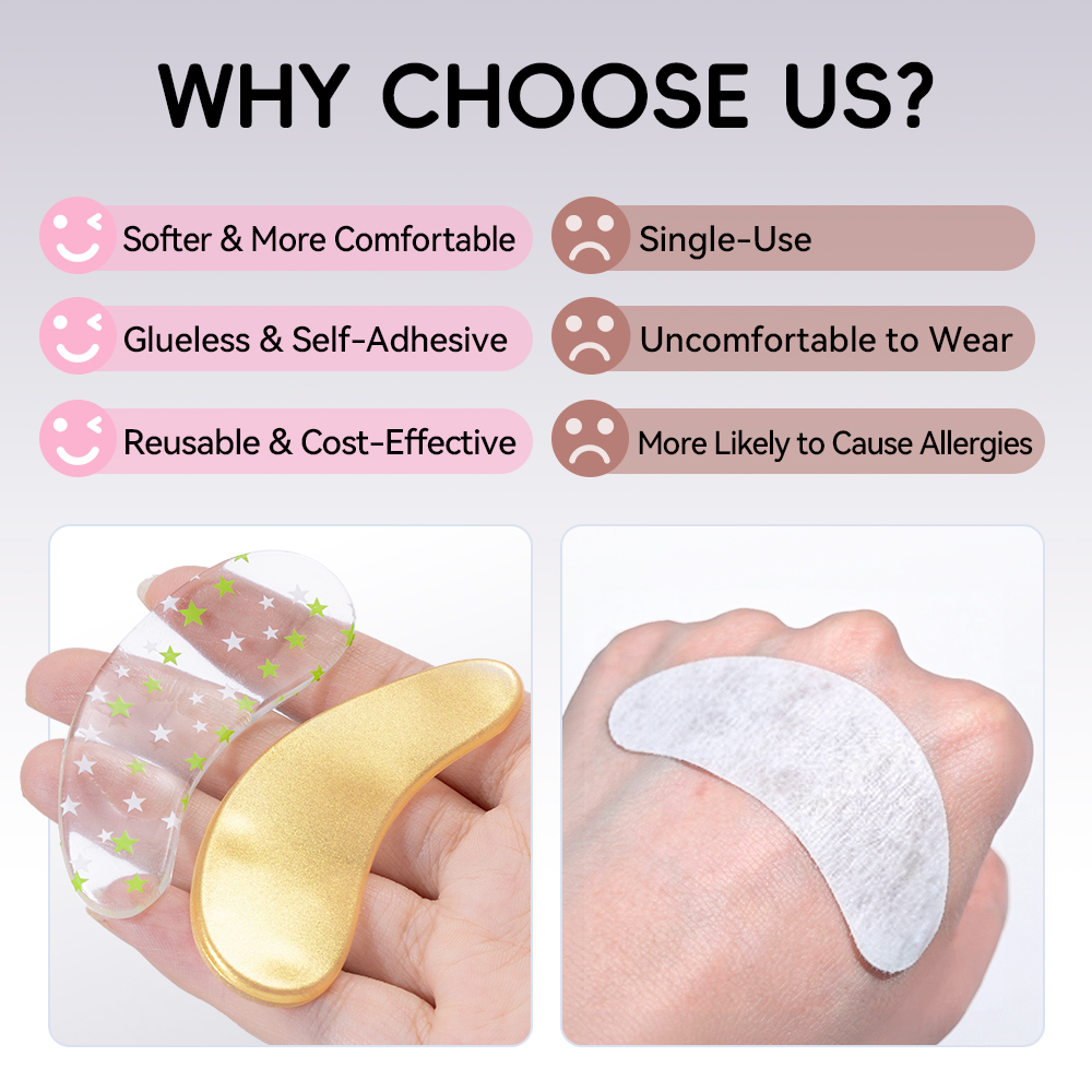 DAMMAN 1/5 Pair Silicone Eye P - đánh giá và giá Eyelash Extension Eye Mask