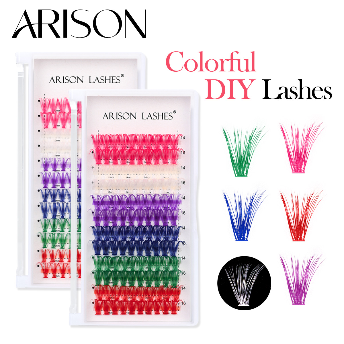 ARISON 12 Rows Mixed Colored C - đánh giá và giá Funny Eyelash Extension