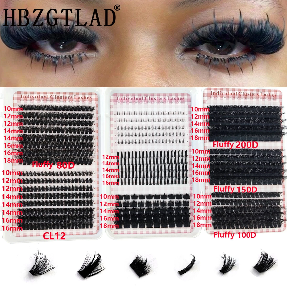 HBZGTLAD 200D-60D Bottom and P - đánh giá và giá Eyelash Extension Single Lash