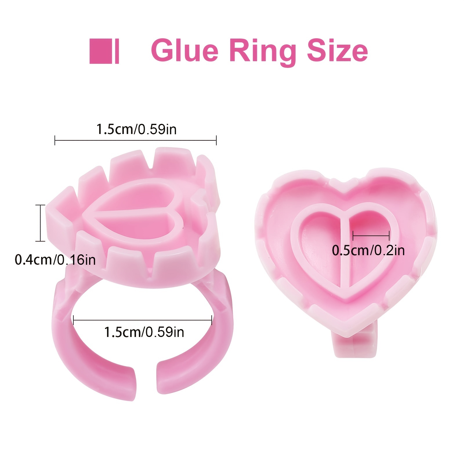 100PCSHeart Eyelash Glue Rings - đánh giá và giá Eyelash Extension Fan