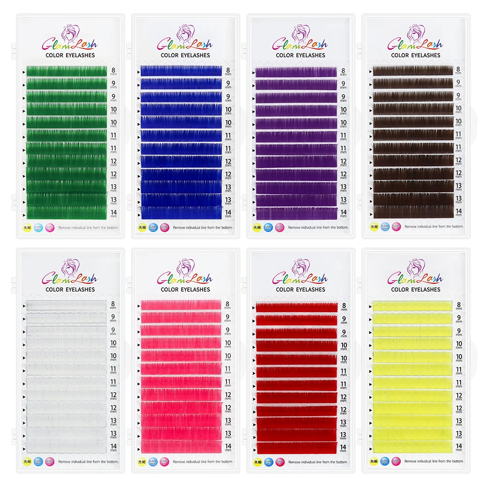 GLAMLASH Màu Làn Mi Tím Xanh N - đánh giá và giá Eyelash Extension Human Hair