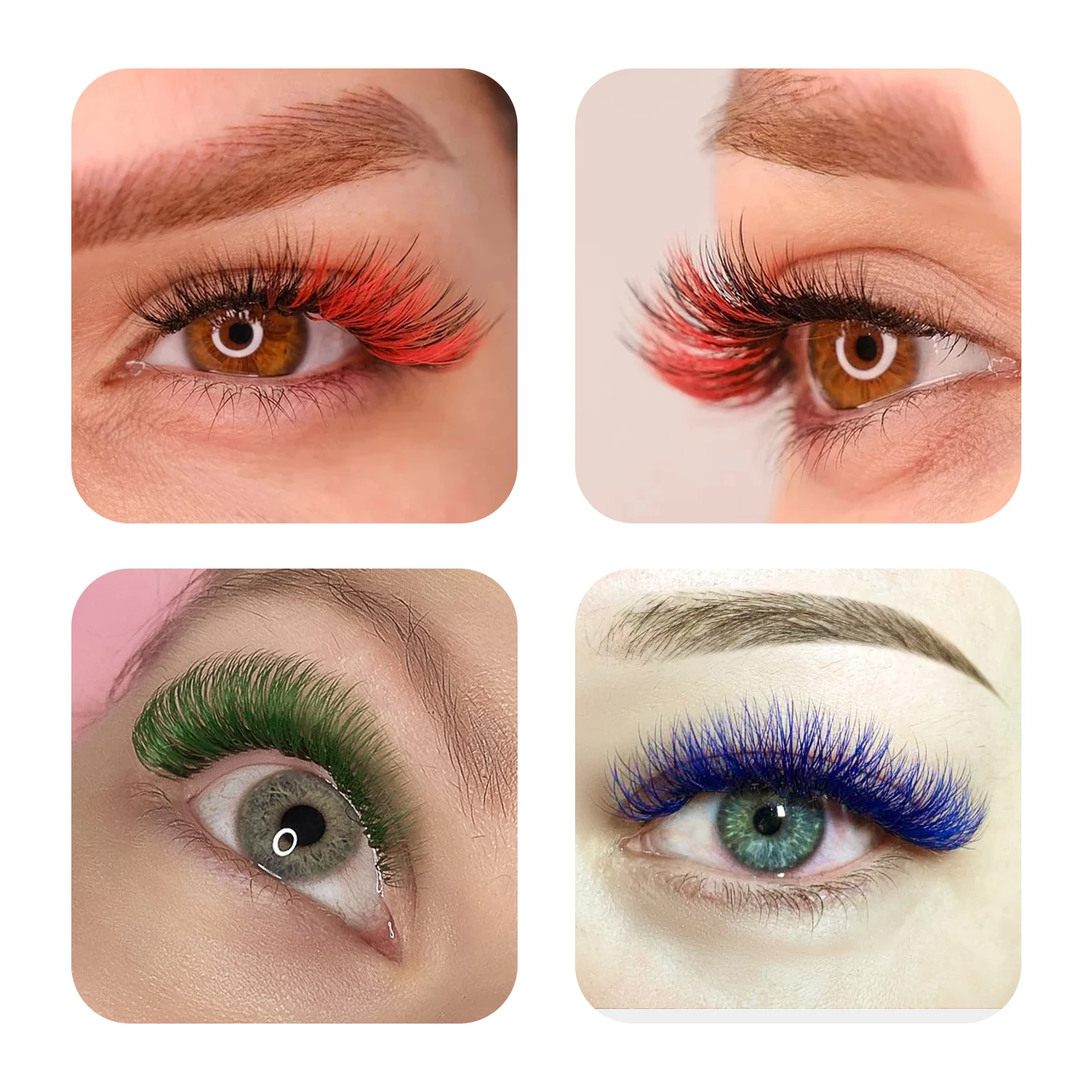 GLAMLASH Màu Làn Mi Tím Xanh N - đánh giá và giá Eyelash Extension Human Hair