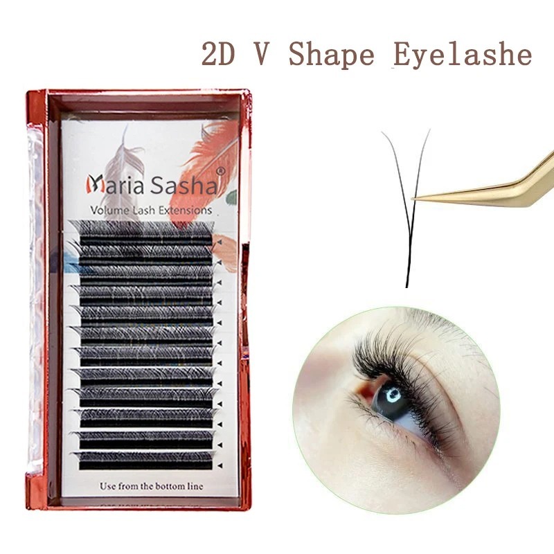 MARIA 2D Y Shape Eyelashes Han - đánh giá và giá Eyelash Extension Human Hair